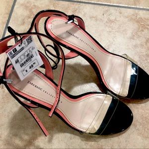 Zara patent/plastic sandal size 40